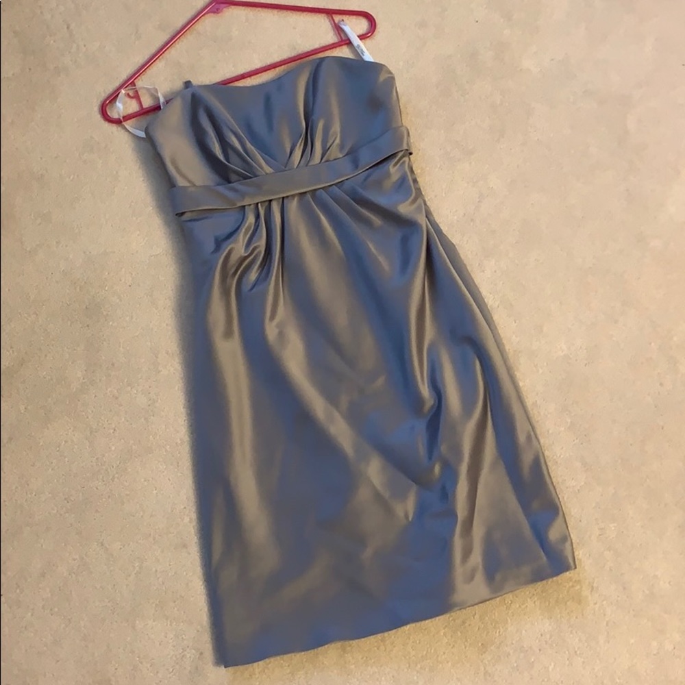 Grey metallic bridesmaid dress